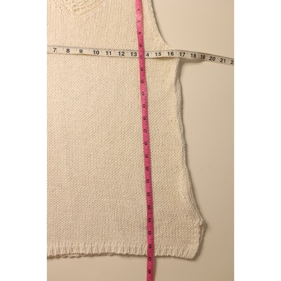 VIntage J Jill Tank Top Crochet Sweater Sheer Knit Cottagecore Beachy White L - Picture 7 of 9